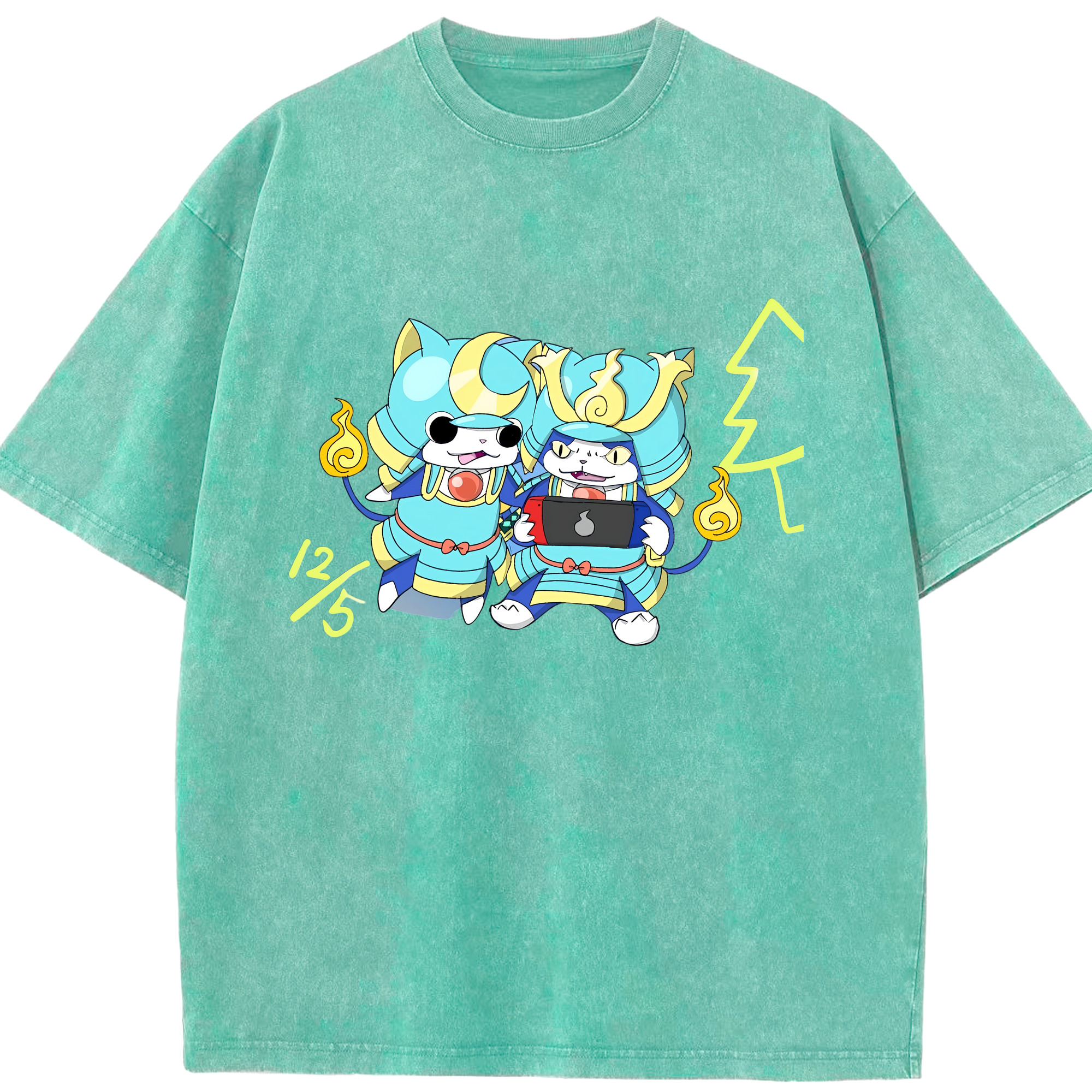 （画像用） 妖怪ウォッチ Yo-kai Watch 綿100% ヴィンテージ風 半袖Tシャツ（フロントプリント）